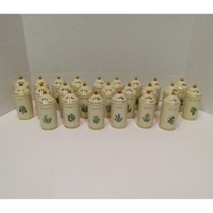 Vintage 1992-COMPLETE 24 JAR SET-Lenox Porcelain "Spice Garden" Spice Jars
